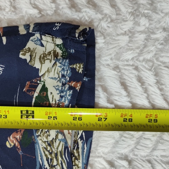 317. Faherty Rayon Camp Shirt | Color: Navy Sea To Ski - Picture 5 of 9